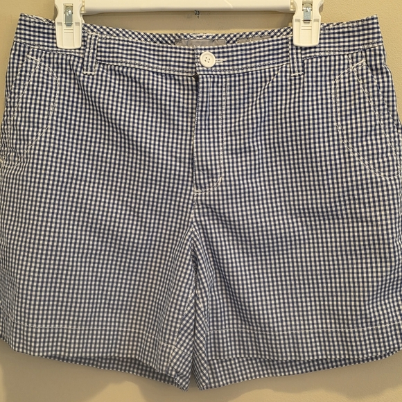 Liz Claiborne Women's Solane Shorts - blue and white gingham - Picture 2 of 11